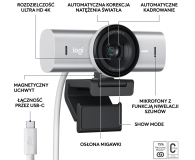 Logitech MX BRIO 4K jasnoszary - 1227569 - zdjęcie 6